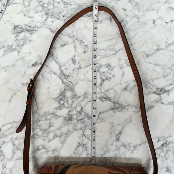 Patricia Nash Rosolini Leather Saddle Bag Floral Leaf Print - Picture 10 of 12